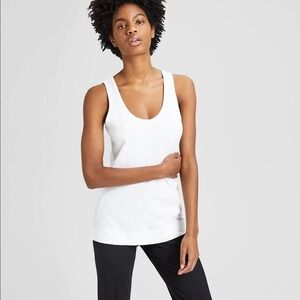 Theory | Slub Cotton Basic Tank Black petite small